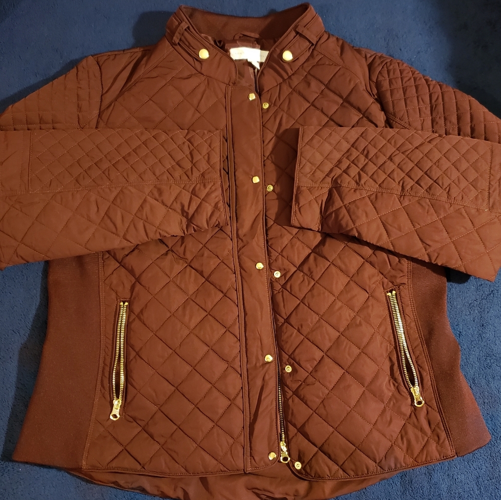 XL NY&CO Burgundy Quilted Jacket